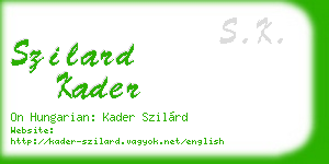 szilard kader business card